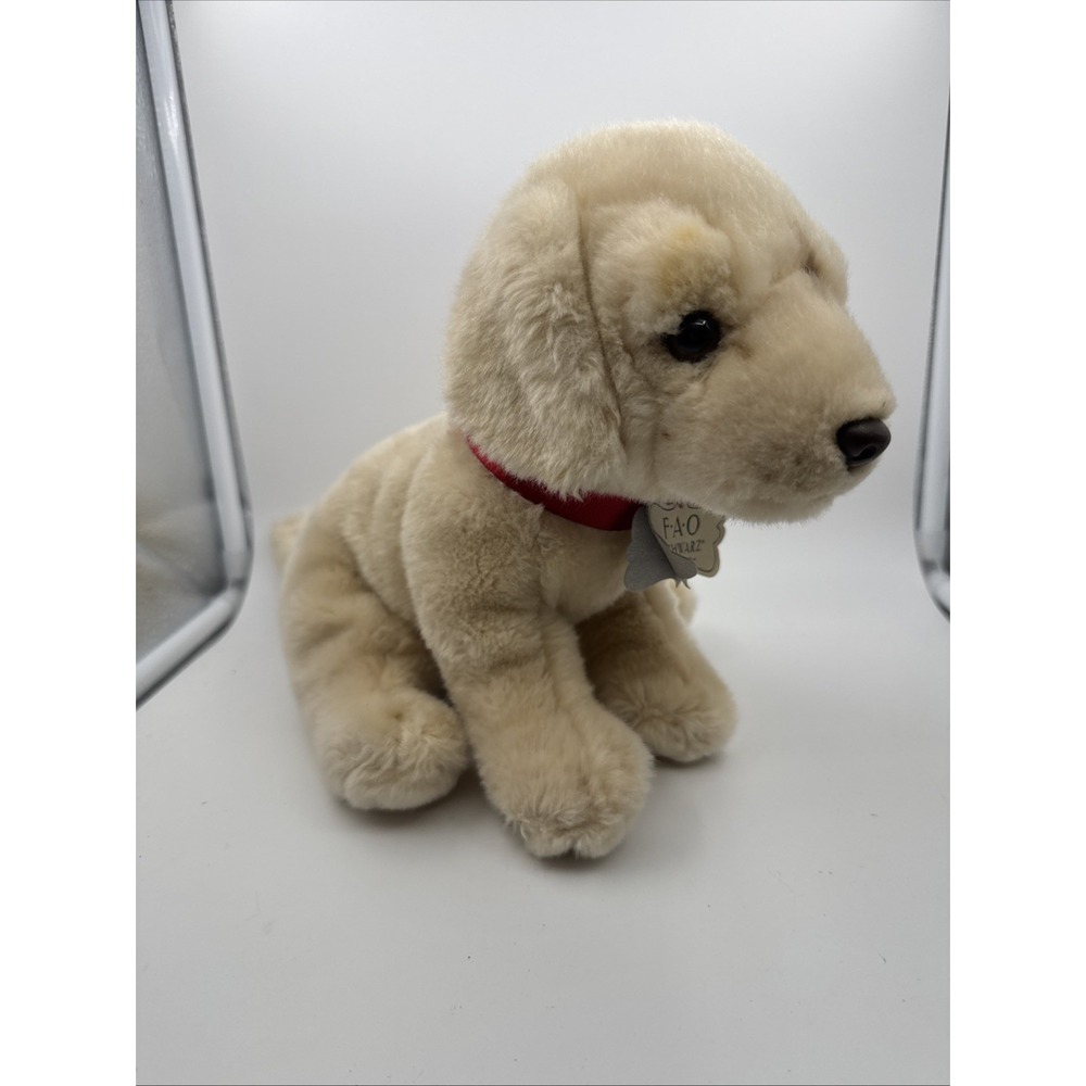FAO Schwarz Labrador Puppy Dog 10" Plush Stuffed Animal Toy Yellow Lab 2018